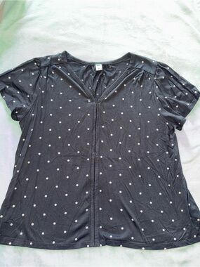 Women’s Old Navy Black Polka Dot Blouse Size L